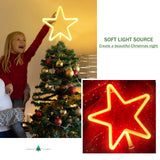 KOUPA 14.5-Inch Christmas Tree Topper Large 5 Point Star Treetop with LED Warm White Lights for Xmas Ornaments and Holiday Seasonal Tree Decorations KOUPA