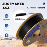 ASA 3D Printer Filament, High Temperature and Weather Resistant, Good Compatibility, Upgrade Cardboard Spool, 1kg, Dimensional Accuracy +/-0.03mm, 1.75mm, Natural JUSTMAKER