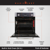 Magic Chef Single Electric Wall Oven with Convection Feature for Cooking & Baking, 24" Magic Chef