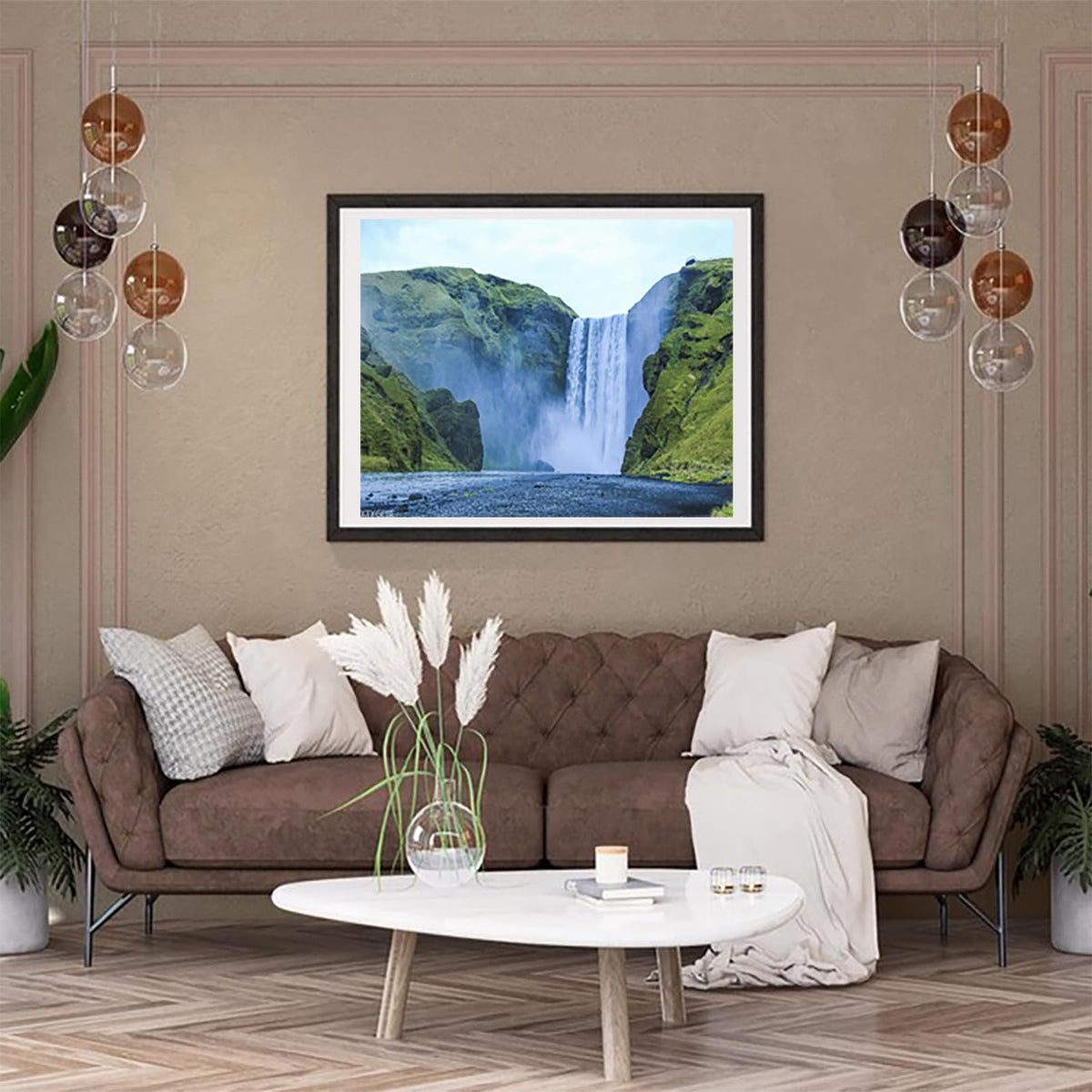 XTXGERL Waterfall Iceland Seljalandsfoss DIY Digital Oil Painting Set Acrylic Oil Painting Arts Craft Paint by Number Kits for Adult Beginner Wall Decor 16x20in XTXGERL
