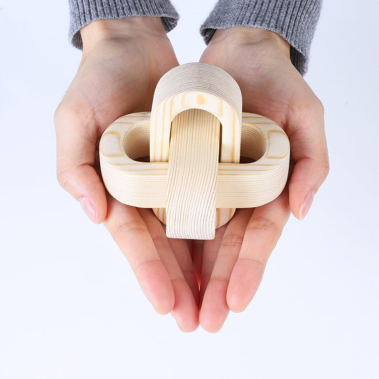 Ochine Wood Knot Chain Link Decor, Wood Knot Decor 3 Link Boho Wooden Hand Carved Decorative Wooden Links Knots Wood Chain Link Decor for Coffee Table Entryway Modern Farmhouse Shelf Decoration Ochine