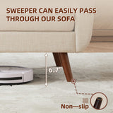 Tbfit 65" W Loveseat Sofa, Mid Century Modern Decor Love Seat Couches for Living Room, Button Tufted Upholstered Small Couch for Bedroom, Solid and Easy to Install Love Seats Furniture, Beige Tbfit