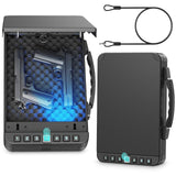 Miisekmy Gun Safe for Handgun Biometric Gun Safe for 2 Pistols, Quick Access Handgun with Fingerprint PIN or Key Lock Rechargable Handgun Safe, for Home Car Travel Nightstand Bedside or Drawer ﻿ Miisekmy