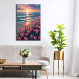 ATDMS Paint by Numbers Kit for Adults with Easel DIY Tulips Adult Paint by Number Kits on Canvas Framed Oil Painting Kits for Wall Hanging Home Room Decor 7.87x11.81 Inch ATDMS