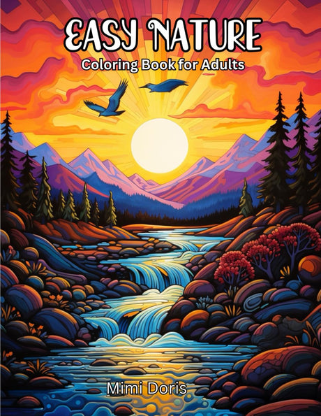 Easy Large Print Nature Coloring Book For Adults: Simple and Elegant Creations Tailored for Women and Seniors Showcasing Animals, Nature, Floral ... Views, Sweet Indulgences and Beyond WoodArtSupply