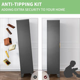 71 Farmhouse Metal Wardrobe Closet with Hanging Rod, 2 Barn Doors, Adjustable Shelves, Steel Armoire with Drawer for Home, Bedroom Black COFaR