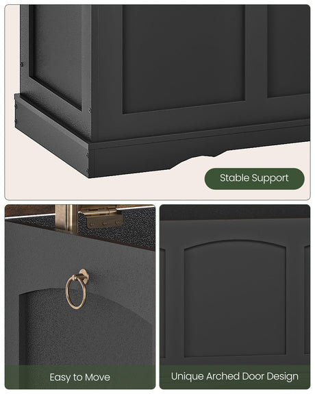 CHOEZON 39.4" Storage Chest Bench with Lift Lid, Toy Chest with Safety Hinge, Entryway Shoe Bench, Wooden Storage Trunk, Holds up to 220 lb, for Living Room, Bedroom, Black and Rustic Brown MCW12BF CHOEZON