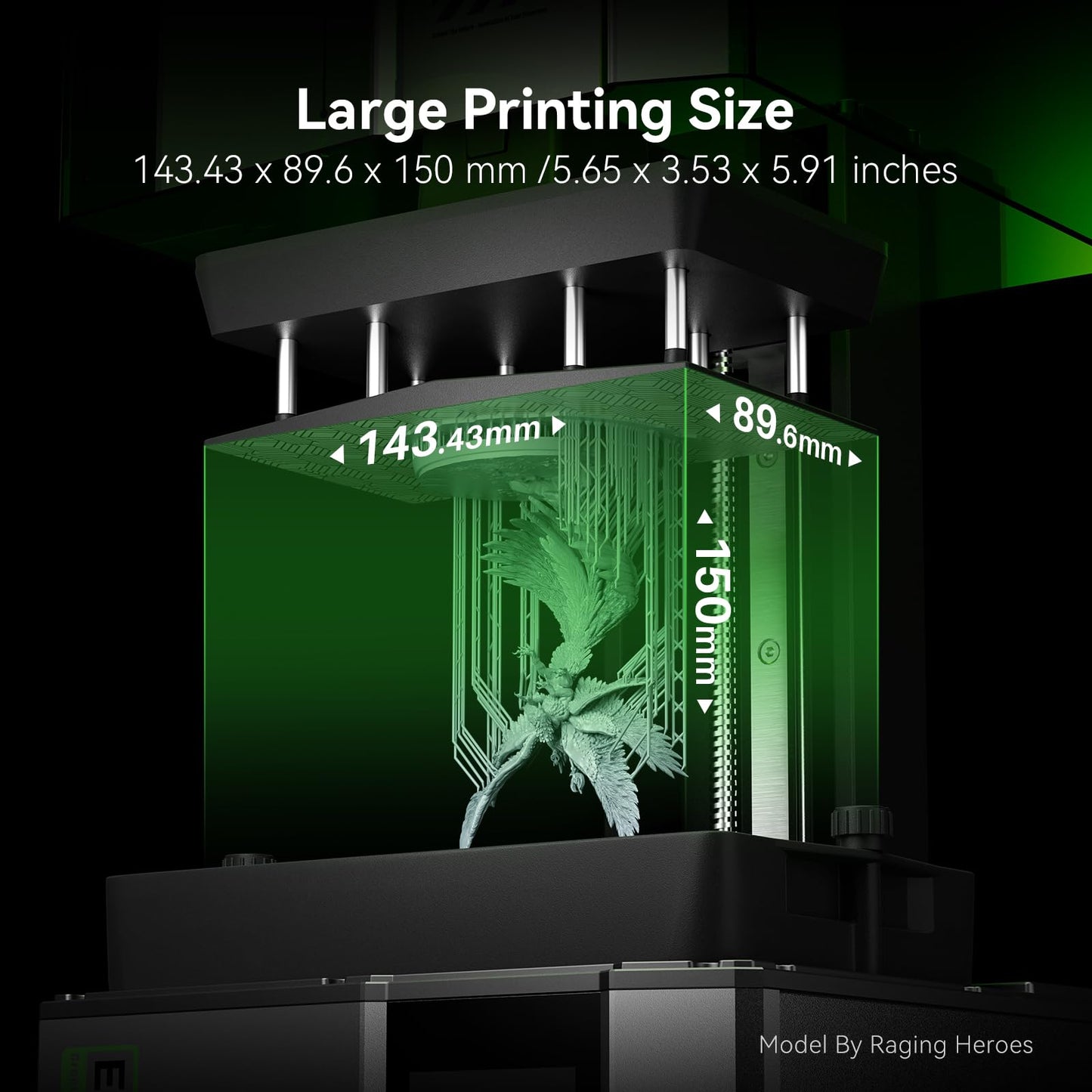 ELEGOO Mars 5 Resin 3D Printer with 4K Mono LCD,Automatic Leveling, Desktop 3D Printer with Printing Size of 5.65 * 3.53 * 5.91 inches - WoodArtSupply