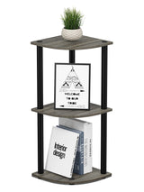 Furinno Turn-N-Tube 3-Tier Corner Display Rack Multipurpose Shelving Unit, French Oak Grey/Black, Model:12077GYW/BK Furinno