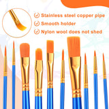 ESRICH Acrylic Brush Set, 6Packs/ 60Pcs Nylon Hair Miniature Paint Brushes, for Acrylic Painting, Face, Body and Watercolor Painting Artist Professional Painting Brushes Set, Blue ESRICH