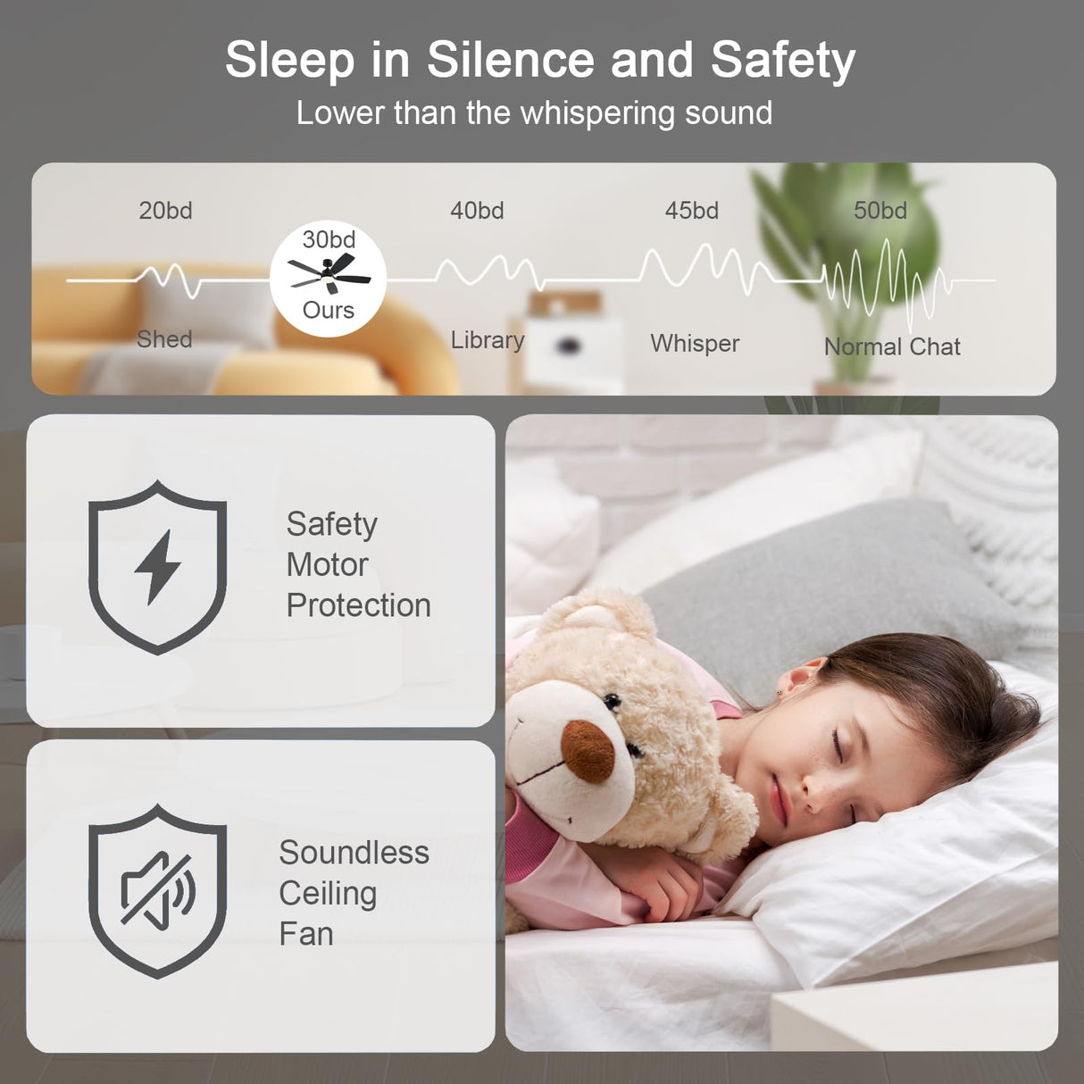 NKPU 52 Inch Ceiling Fans with Lights and Remote/App Control, Low Profile Ceiling Fan with 2 Downrods, DC Reversible, Dimmable, Dual-Sided Blades Modern Black Ceiling Fan for Bedroom Livingroom NKPU