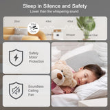 NKPU 52 Inch Ceiling Fans with Lights and Remote/App Control, Low Profile Ceiling Fan with 2 Downrods, DC Reversible, Dimmable, Dual-Sided Blades Modern Black Ceiling Fan for Bedroom Livingroom NKPU