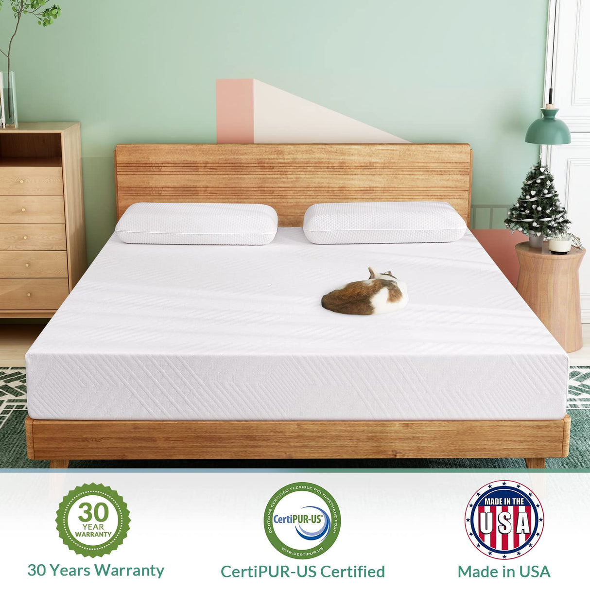 Airdown Twin Mattress, 10 Inch Memory Foam Mattress in a Box, Medium Firm Green Tea Twin Size Mattress for Cool Sleep & Pressure Relief, CertiPUR-US Certified, Made in USA (Air-10EGO-T) Airdown