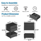 STHOUYN Bedroom LED Nightstand with Gun Drawers, Black Modern Night Stand with USB & Type-C Charging Station, Smart Nightstand Noght Stand, Bedside Table Gun Safe Side End Tables Office (1, Black) STHOUYN