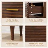 Alohappy Night Stands with Charging Station Set of 2, Mid Century Modern Nightstands, Wooden Bedside Table for Bedroom, End Table with Storage Drawers, Bed Side Table with USB Outlets, Brown 2pcs Alohappy