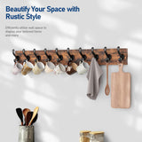 Tatub 38.6" Rustic Coat Rack Wall Mount with 10 Hooks, Large Coat Hanger Wall Mount, Heavy Duty Farmhouse Entryway Organizer Hooks for Hanging, Hat, Bag, Jacket Tatub