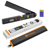 Neoteck Aluminum Digital Angle Finder Protractor 225° 16 inch Backlit LCD Digital with Horizontal and Vertical Bubble - Black Neoteck