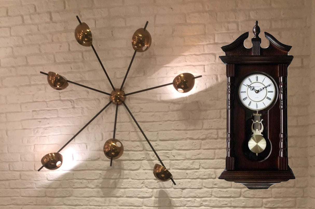 Vmarketingsite Wall Clocks: Grandfather Wood Wall Clock with Chime. Pendulum Wood Traditional Clock. Makes a Great Housewarming or Birthday Gift Wall Clock Chimes Every Hour with Westminster Melody Vmarketingsite