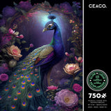 Ceaco - Glow in The Dark - Peacock Glow - 750 Piece Jigsaw Puzzle Ceaco