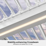 PURPLE LEAF Outdoor Louvered Pergola 12' x 20' White Aluminum Gazebo Pergola with 4 Independently Adjustable Rainproof Hardtop for Patio Garden Yard PURPLE LEAF