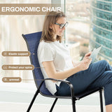 TLSUNNY Patio Dining Set 5 Pieces, All Weather Outdoor Furniture W/30"X 30" Table and 4 Stackable Textilene Chairs, Metal Table and Chairs for Lawn, Garden, Poolside, Backyard (Umbrella not Included) TLSUNNY