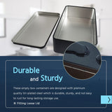 WEANOS Black Metal Tin Box Lids - Large Containers, Holder for Keeping Car Keys, Cookie, Pencil Case, 8.2 x 4.7 x 2.4 inch WEANOS