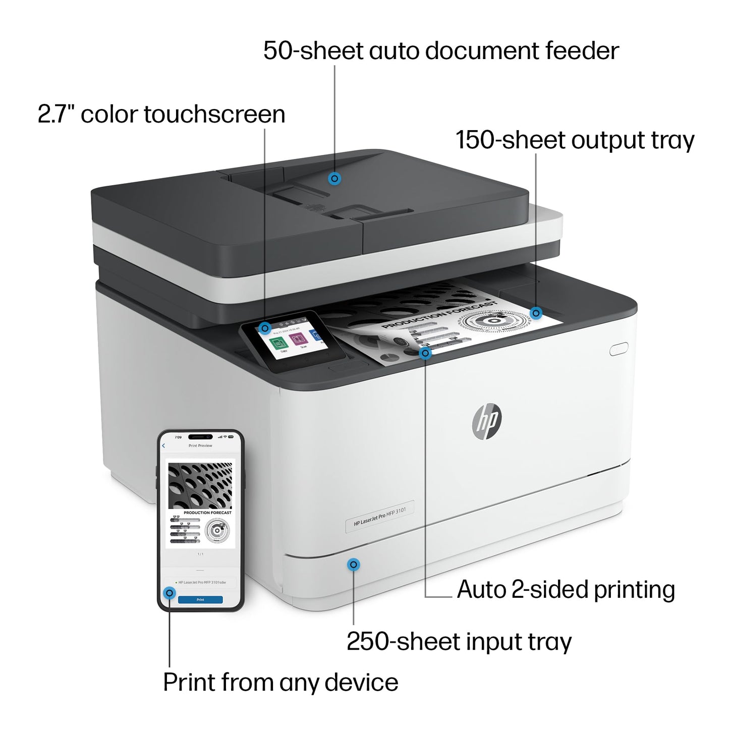 HP Laserjet Pro MFP 3101sdw Printer