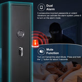 Marcree Biometric Rifle Gun Safe, Quick Access 5-6 Long Gun Safes with Removable Shelf, Gun Cabinets for Home Rifles and 3 Pistols with Mute Function, Inner Lock Box, Anti-Theft Alarm System Marcree