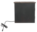 Signature Design by Ashley Tyler Creek Rustic Chair Side End Table with Pull-Out Tray & USB Ports, Brown Signature Design by Ashley