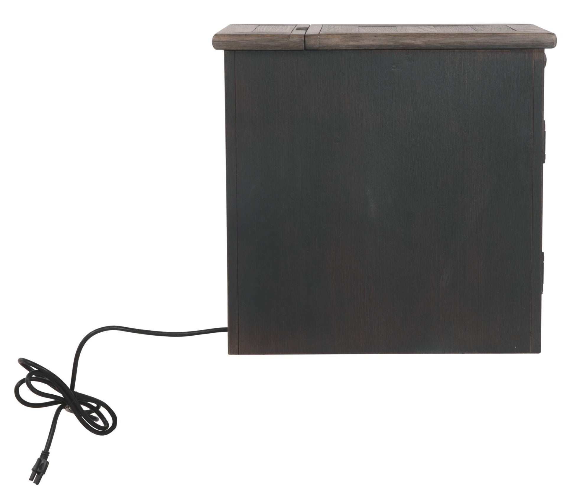 Signature Design by Ashley Tyler Creek Rustic Chair Side End Table with Pull-Out Tray & USB Ports, Brown - WoodArtSupply