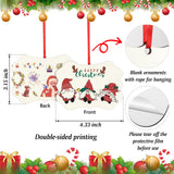 4.3" × 3.1" Christmas Ornament Blank 10 Pieces Sublimation Blanks Ornaments with Red String for Crafting DIY Personalized Christmas Tree Home Decor Bulk HooAMI