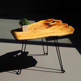 [PJ Collection] Live Edge Coffee Table, Small Coffee Table, Foldable Lightweight Side Table, Natural Wood Coffee Table, Live Edge Table, Handcrafted, No Assembly Needed PJCOLL