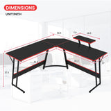 BLKMTY L Shaped Desk PC Gaming Desk Computer Desk with Monitor Stand Large Desktop Studying Executive Table Corner Desk Office Computer Table for Home Office Sturdy Writing Workstation, Pink BLKMTY