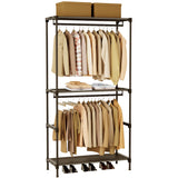 CASAMAYA Clothes Rack, Portable Closet, 27.6 Inch Wardrobe Closet, Clothes Storage Organizer with Shelves and 2 Hanging Rods, Easy to Assembly, Black PCT001B01 CASAMAYA