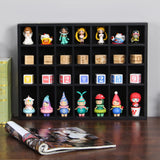 ARRAWIS Black Shot Glass Display Case 18" x13" Solid Wood Wall Mounted Collection Cabinet 28 Slots Small Curio Cabinet Rack (No Door) ARRAWIS