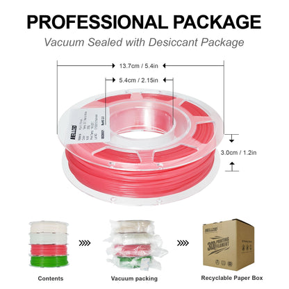 HELLO3D 3D Printer Filament Bundle,Green to Yellow/Red to White Color Change with Temperature Filament Set,UV or Sunlight Color Change to Blue/Purple PLA Filament 1.75mm,200g X 4 Spools Packs - WoodArtSupply