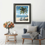 Natuyalo Paint by Numbers Kit for Adults - Beach DIY Adult Paint by Number Kits Seascape Acrylic Canvas Painting for Adults Beginners Kids Art Crafts Without Frame, 16x20 Inch Natuyalo