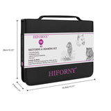 HIFORNY 100 PCS Drawing Set Sketching Kit,Sketch Pencils Art Supplies with Graphite,Charcoal,Blending Tools & Accessories,Portable Zippered Travel Case for Artists & Beginners HIFORNY