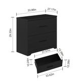 2-Drawer Wood Lateral File Cabinet, Filing Cabinets Anti-Tilt Mechanism for Home Office Storage Organization, Accommodates Letter/A4/Legal Size, New Heightened Drawer Design Home Office (Black) Panana