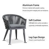 PURPLE LEAF 9 Pieces Outdoor Dining Set with Patio Aluminium Dining Table and Wicker Rattan Chairs Modern Furniture Cushions Sets for Backyard Indoor Decor Kitchen Grey PURPLE LEAF