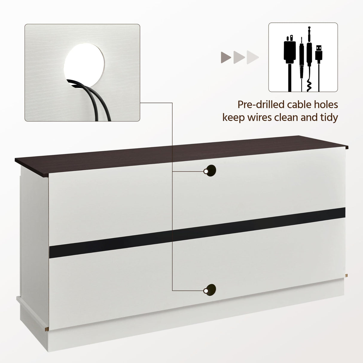 Yaheetech TV Stand for 65 Inch TV, Farmhouse Entertainment Center with Sliding Barn Doors, TV Media Console for Living Room, Bedroom, White & Espresso Yaheetech