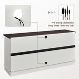 Yaheetech TV Stand for 65 Inch TV, Farmhouse Entertainment Center with Sliding Barn Doors, TV Media Console for Living Room, Bedroom, White & Espresso Yaheetech