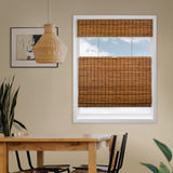 CHICOLOGY Top Down Bottom Up Cordless Bamboo Blinds, Bamboo Blinds, Roman Window Shade, Window Shade Roman, Patio Blinds and Shades, Porch Shades Outdoor Roll Up, Frost, 33" W X 64" H CHICOLOGY