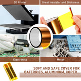 2 Rolls Heat Tape 50 mm x 108 ft High Temperature Polyimide Tape, 500 Fahrenheit Degree Heat Resisitant Heat Transfer Tape Adhesive Tape for Soldering, Electrical, Masking, 3D Printer Application Outus