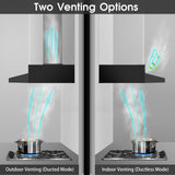 Zomagas Under Cabinet Range Hood 30 inch, Ducted/Ductless Convertible Kitchen Stove Hood, Stainless Steel Vent Hood w/Rocker Button Control, 2 Speeds Exhaust Fan, 280CFM, Black Zomagas