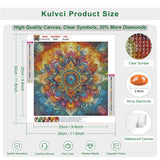 Kulvci Mandala Diamond Painting Kits for Adults, Round Full Drill Diamond Art Kits, 5D DIY Diamonds Crafts for Home Wall Decoration Gifts 12×12Inch Kulvci