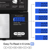 Fuzion Digital Pocket Scale, 200g/0.01g Gram Scale, Mini Scale Grams, Small Digital Scale, Small Food Scale, Jewelry Scale, Precision Scale with Tare, LCD Fuzion