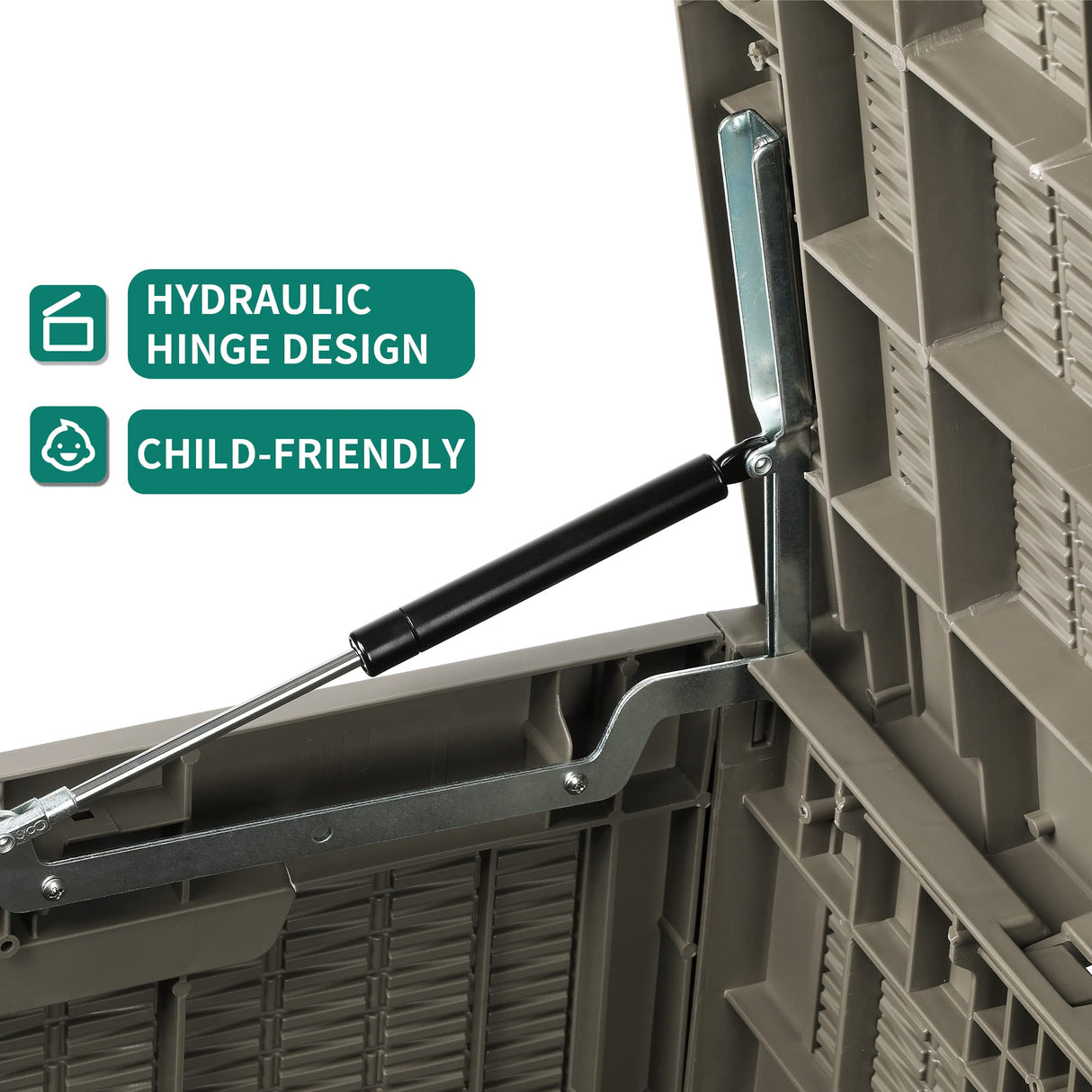 YITAHOME 100 Gallon Large Deck Box, Outdoor Resin Storage Boxes for Patio Furniture, Outdoor Cushions, Garden Tools, Water Resistant and Lockable YITAHOME