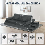 Modular Play Couch for Kids Toddler - 14PCS Kids Sofa to Boost Creativity, Boys and Girls DIY Creativing Playroom Couch for Playroom Bedroom Nursery CoziBB