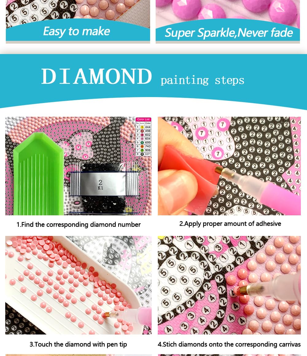 Zhenqing Whimsical Dwarf with Cane Diamond Painting Kit 7.87x7.87 Inch Full Drill, Fantasy DIY Craft for Adults & Teens, Enchanted Home Wall Decor Gift (20x20cm) - Complete Tools Included Zhenqing